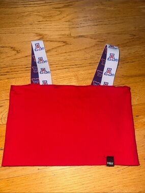 H&V Red Crop Top with Branded Strap Detail